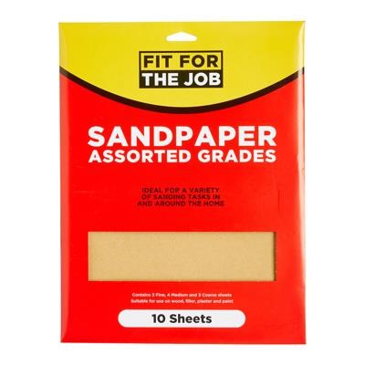 Fit For The Job 10pk Sandpaper - Medium Grade