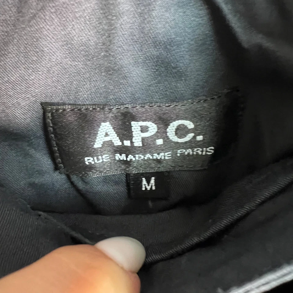 A.P.C. Dark Gray / Blue Hooded Parka Coat With Removable Lining Medium Jacket - Image 3 of 4