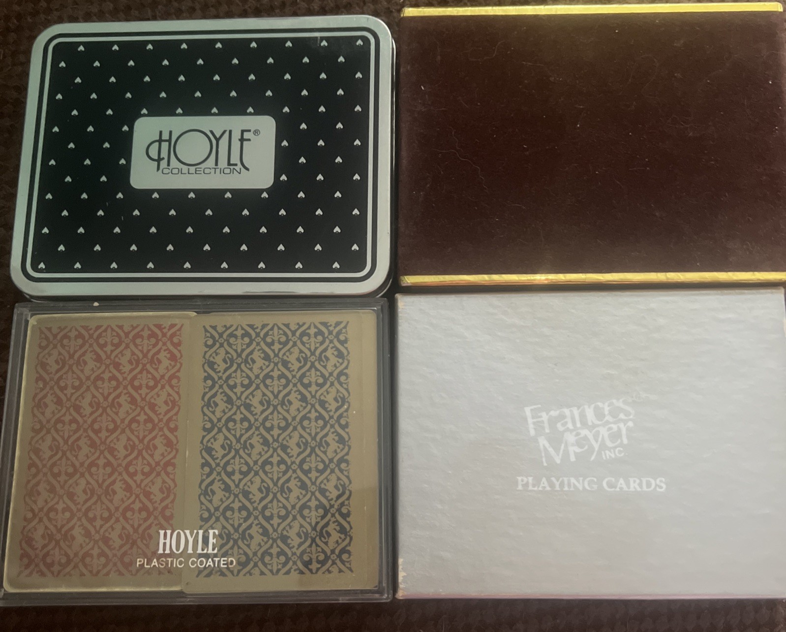 4 Vintage Hoyle, Congress, Frances Meyer Double Deck Playing Cards