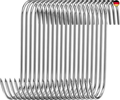 20 Stück Fleischerhaken S Haken, 15cm Räucherhaken S-Haken aus Edelstahl, Metzge