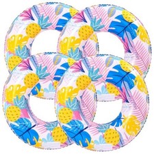 4 pcs Large Luau Pool Floats Inflatable Floaties Rings for Adults, Pink