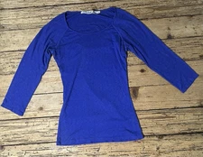 Michael Stars Womens Size OS Cornflower 3/4 Sleeve Keyhole Back Top