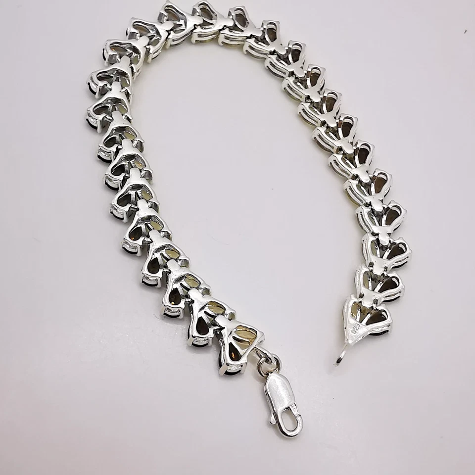 Tennisarmband Armband Rauchtopas Peridot  Edelstein Sterling Silber 925 fastNEU! - Bild 3 von 4