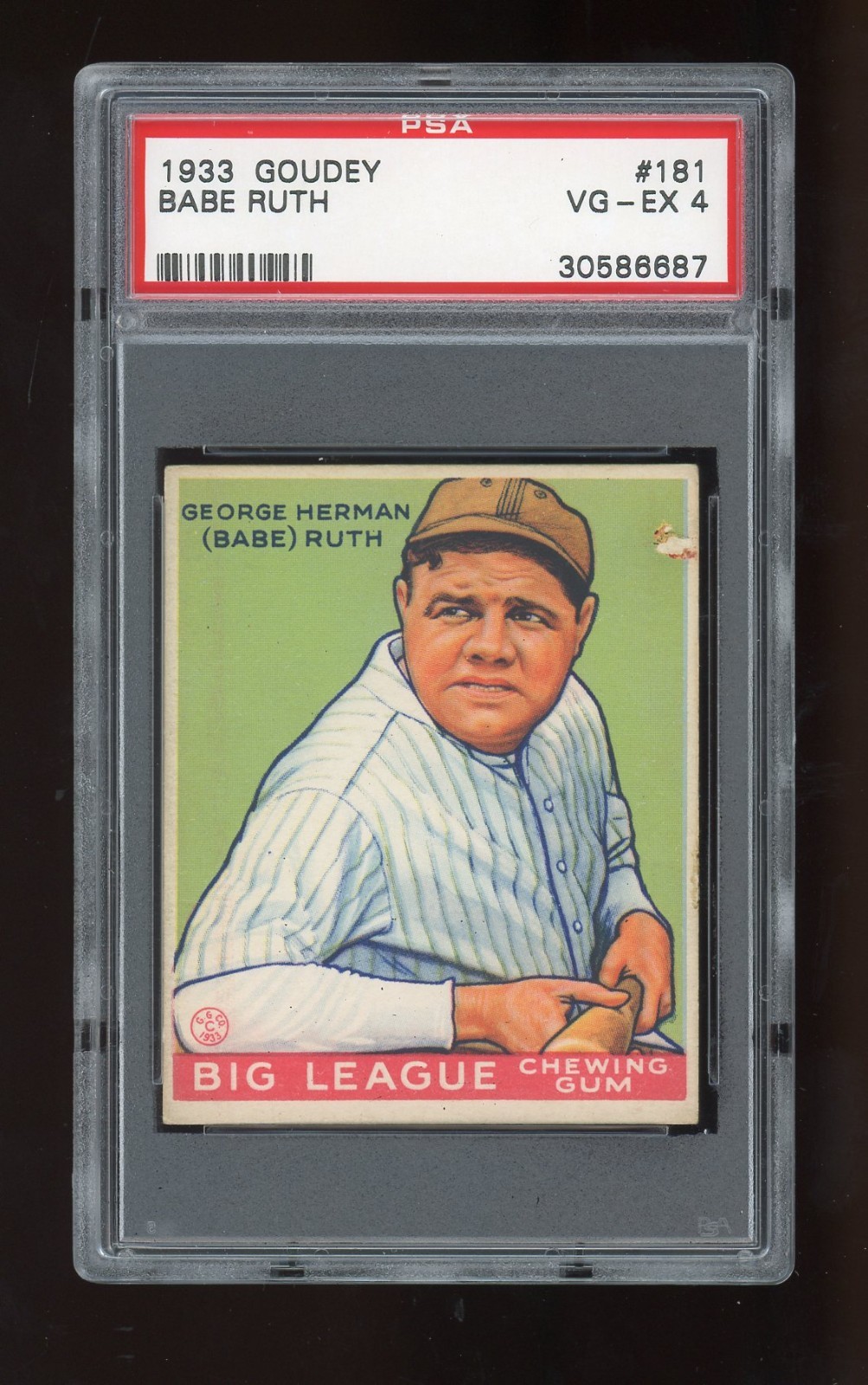 1933 Goudey #181 Babe Ruth New York Yankees HOF PSA 4