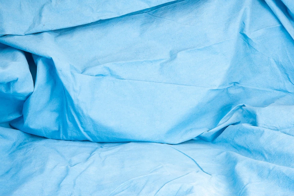 Hand Painted Muslin Backdrop Silverlake Light Blue Sky 20x9 ft Minimal Cloud - Image 3 of 4