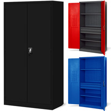 Armadio per Officina Armadietto Portautensili in Metallo con 2 Cassetti Ripiani