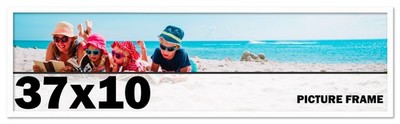 37x10 Frame White Wood Picture Photo Frame with UV Acrylic and Acid Free Backing