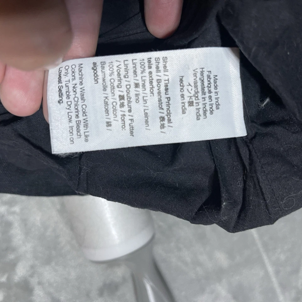 Vestido de lino J Crew para mujer 2X negro mini sin mangas cambio jersey Lagenlook Boho Foto 4 de 4