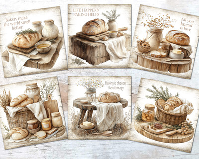 Rustikale Landhausküche Brot Backen Sprüche Kartenaufleger Kartenbasteln Dekoration