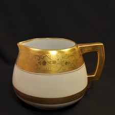 Cider Lemonade Pitcher Decorated by Pickard Studio 1916-1918 Bold Etched Gold