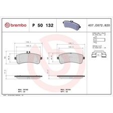 Bremsbelagsatz Scheibenbremse Brembo P50132 Prime Line f&uuml;r Mercedes Benz