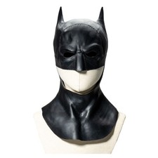 2024 The Batman Latex Black Mask Halloween Party Cosplay Full Head Helmet Latex