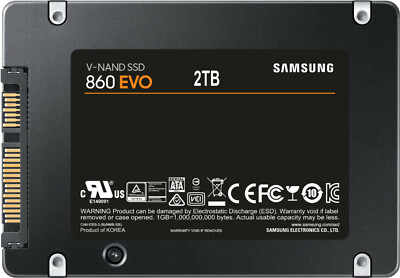 Samsung SSD 860 EVO 2TB 2.5 Inch SATA III Internal SSD MZ-76E2T0B/AM Samsung SSD 860 EVO 2TB 2.5 Inch SATA III Internal SSD MZ-76E2T0B/AM