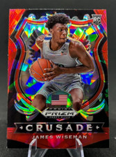 James Wiseman 2020 Prizm Draft Picks Crusade Red Ice Rookie RC #82 Warriors