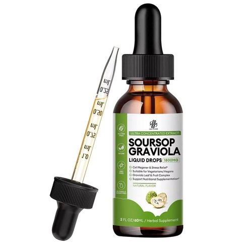 1X 60ml Soursop Graviola Liquid Drops 1800mg Natural Antioxidant Immune Boost