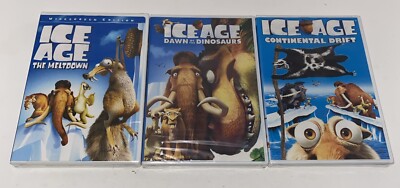 NEW Ice Age 3 DVD Lot Meltdown Dawn of the Dinosaurs Continental Drift Family
