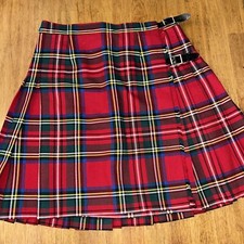 The Kilt Scotch House Red Tartan Plaid Woman's Adjustable Size 12 Skirt Scotland