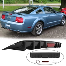 For Ford Mustang GT Car Black Rear Lip Bumper Diffuser Shark Fins Wing Spoiler