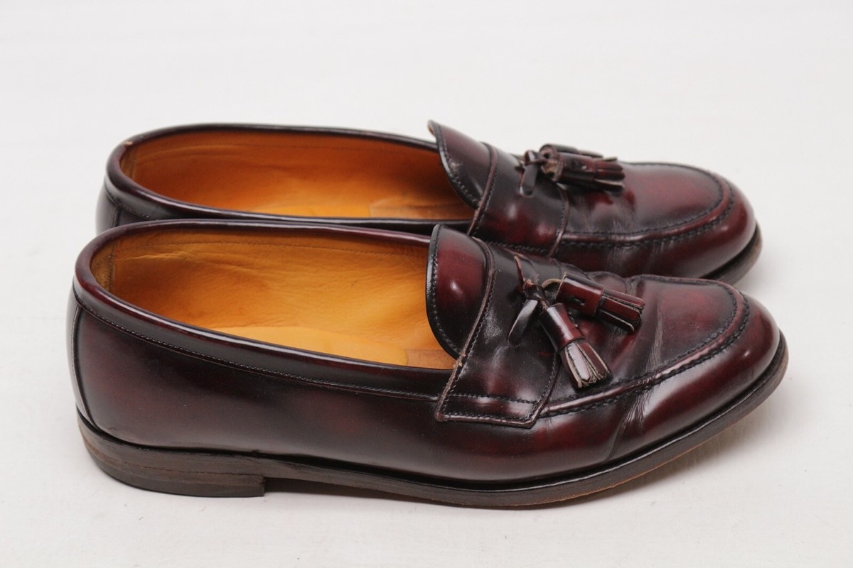 Alfred Sargent Tassel Loafers Mens 8 D Burgundy Leather  display picture 1