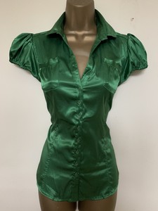 emerald satin blouse