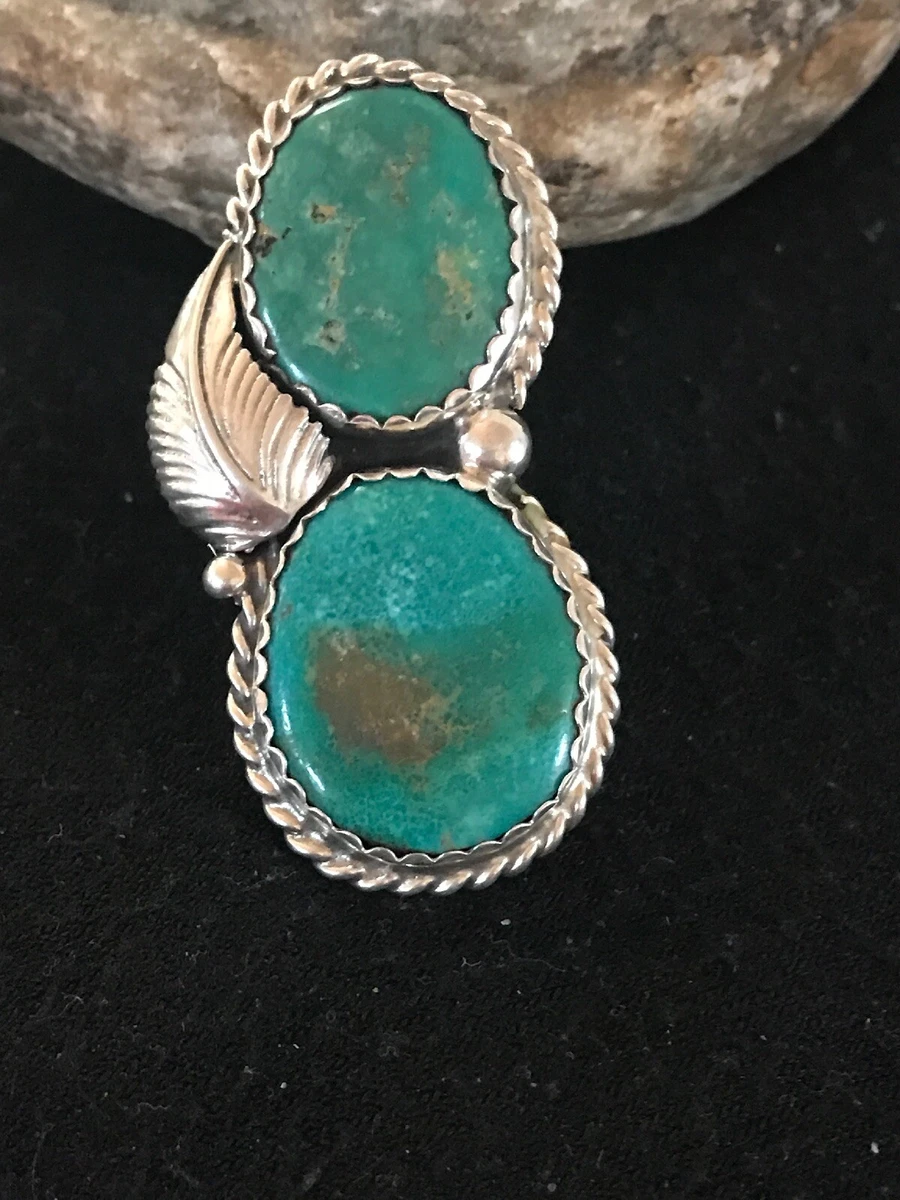 Apache Turquoise Navajo Sterling Silver Native American Ring Size
