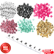 100 WOODEN SCRABBLE TILES BLACK LETTERS NUMBERS FOR CRAFTS WOOD ALPHABETS POLISH