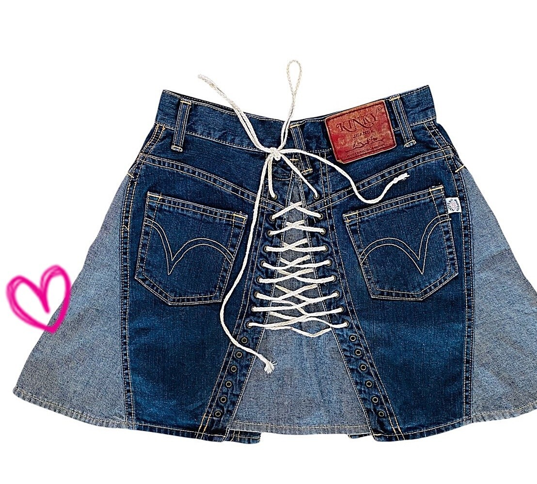 Hysteric Glamour Denim Mini Skirt White Rope Size S Made In Japan 
