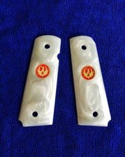 NEW 1911 CUSTOM White Pearl Grips For COLT KIMBER HANDMADE FULL SIZE RESIN