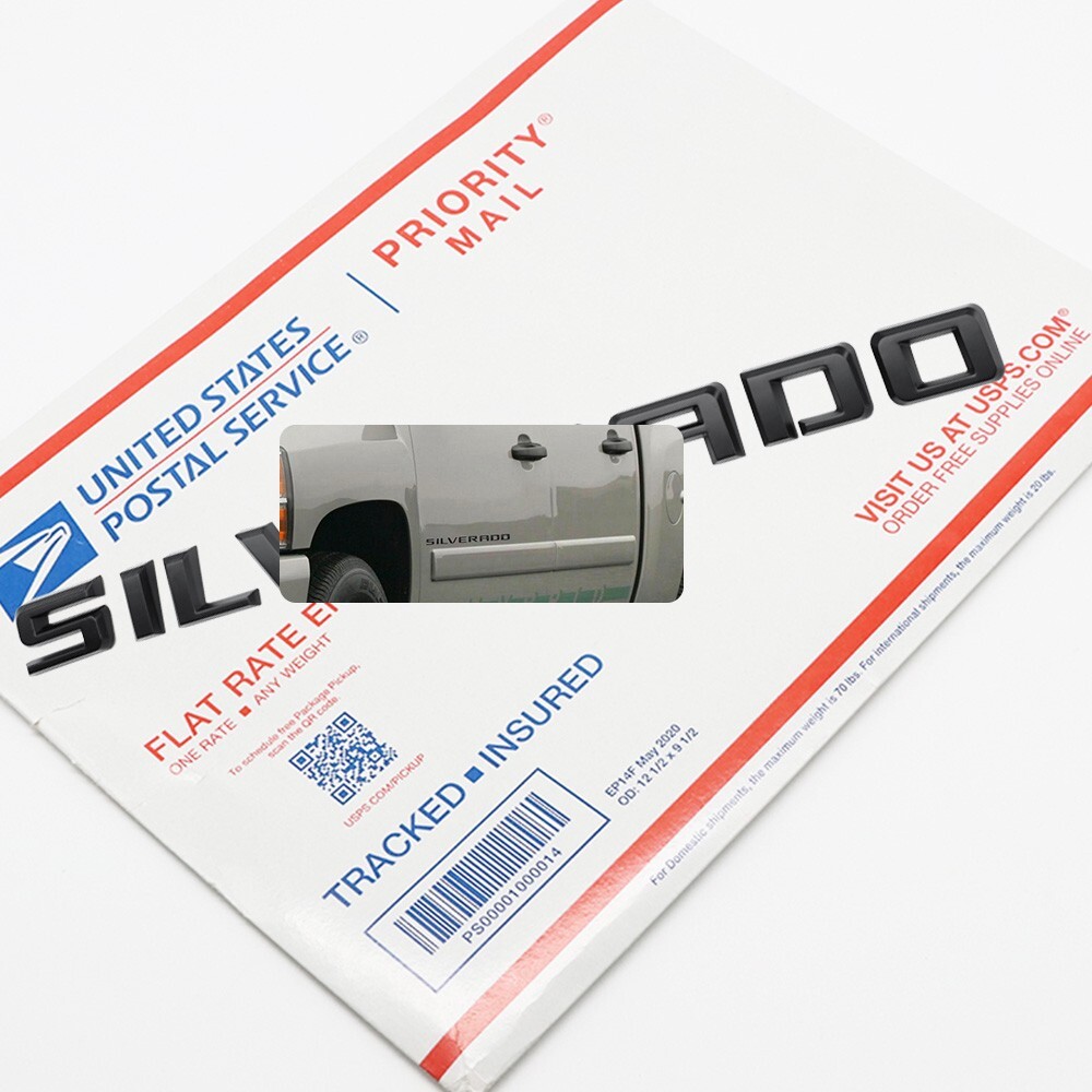 Matte Black Nameplates Emblem Door Tailgate Badge Letters  for Silverado