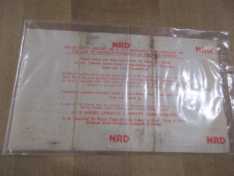 Licencia de permiso de caza de ciervos no residentes Wyoming 1970 vintage # 77955 (r) Foto 3 de 3
