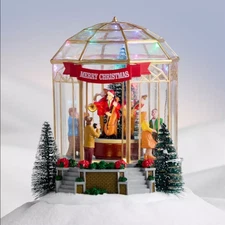 St Nicholas Square Village LED Dancing Party Motion Music Lights NEW