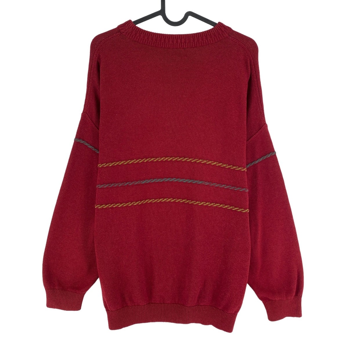 Pull Vintage Luc Moel Années 90 – Bleu, Col Rond, Taille UE 54 / US 44