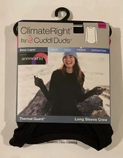 Cuddl Duds Climate Right Base Layer Thermal Guard Long Sleeve Crew XS NEW