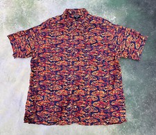 Vintage Polo By Ralph Lauren Fish All Over Print Men's Button Up Shirt Size XL.