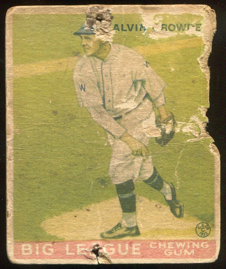 1933 Goudey (R319) #95 Alvin Crowder Washington Senators - Rookie