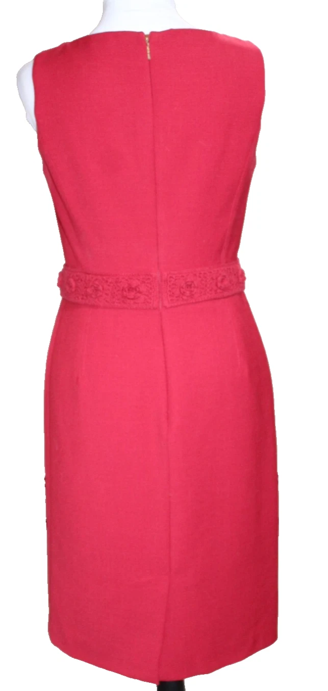 Tory Burch Mini Abito Scollo Quadrato Donna Taglia 6 Rosso Floreale Vita PRIMAVERA ESTATE