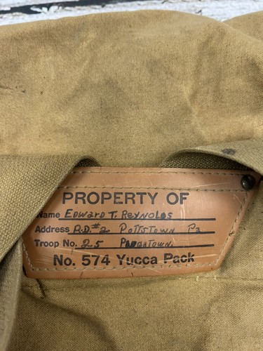 Vintage Boy Scouts Of America National Council No. 574 Canvas Yucca Pack Bag - 第 9/11 張圖片