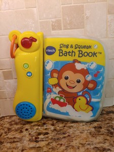 Vtech Cantar Squeak Bano Banera De Bebe De Juguete Musical Libro Libro Probado Y De Trabajo Ebay