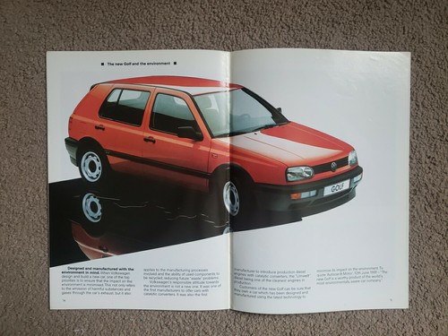 Volkswagon The New Golf MK3 Car Showroom Brochure 1991 - Picture 9 of 11