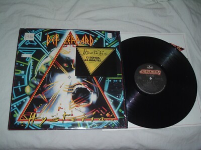 Def Leppard Hysteria '87 Schrumpfen + Hype Sticker US Masterdisk 1st Pr Neu