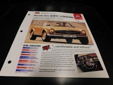 1963-1971 Mercedes Benz 230 280sl Spec Sheet Brochure Photo Poster 64 65 66 70