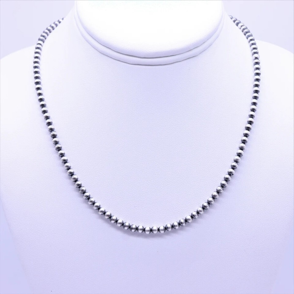 Sterling Silver Navajo Pearl Necklace 4mm 20” main image 1