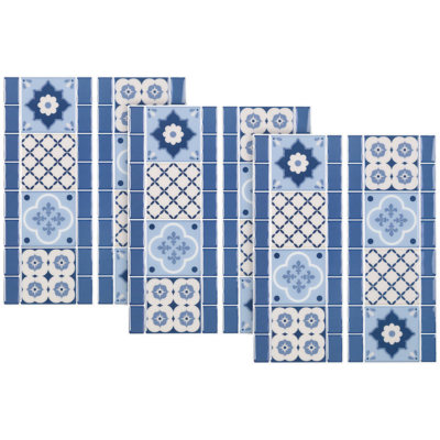 infactory Selbstklebende 3D-Bordüre-Fliesenaufkleber, 31 x 12 cm, 3er-Set