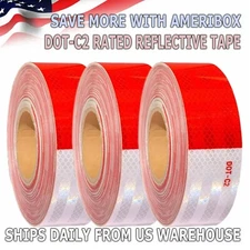 Conspicuity Tape DOT-C2 Approved Reflective Trailer Red White 2”x50’ /1 Roll