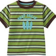 NEW Gymboree BOYS Global SURF SIZE 4 GREEN Stripe SURFBOARD Top SHIRT - NWT