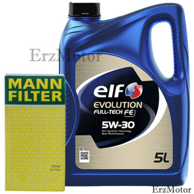 Elf EVOLUTION FULLTECH Fe 5W30 MOTORÖL 5 LITER MIT MANN ÖLFILTER WP 1144