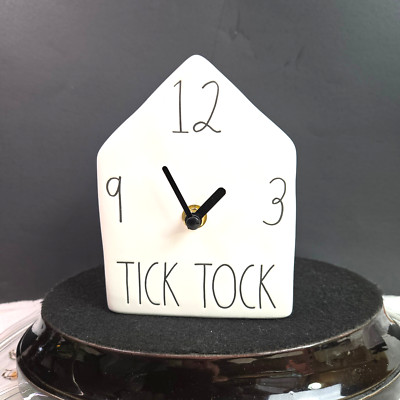 Rae Dunn Artisan Collection by Magenta Birdhouse Ceramic Clock  Tick Tock 