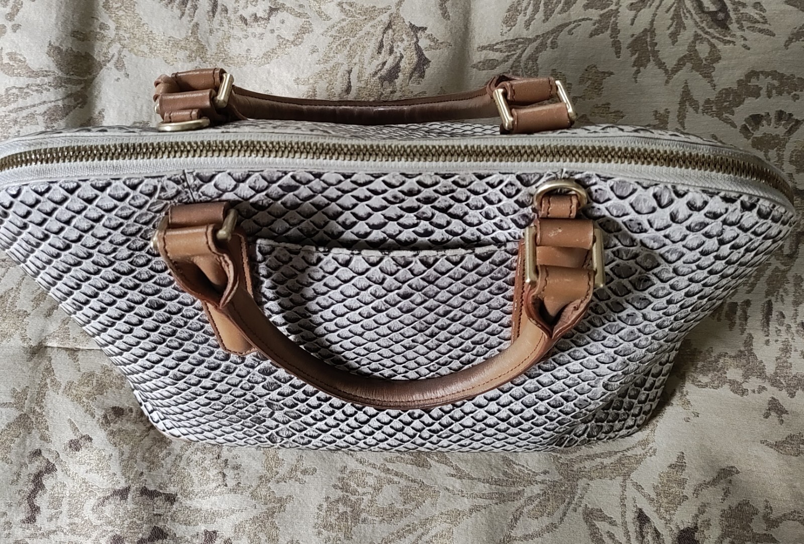 Brahmin Vivian Black Java Snake Dome Leather Satc… - image 4