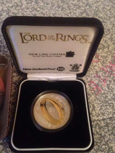 2003 LORD OF THE RINGS  SILVER GOLD "ONE RING TO RULE THEM ALL"   PROOF COIN - Afbeelding 1 van 3