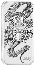 2025 Australia DRAGON RECTANGULAR 1oz .9999 $1 Silver Bullion Coin